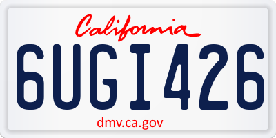 CA license plate 6UGI426