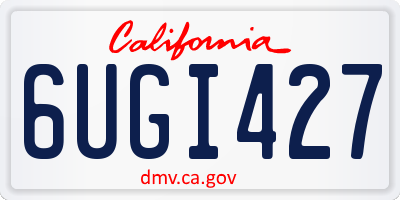 CA license plate 6UGI427