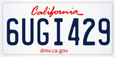 CA license plate 6UGI429