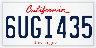 CA license plate 6UGI435