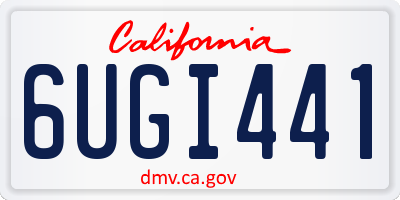 CA license plate 6UGI441