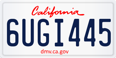 CA license plate 6UGI445