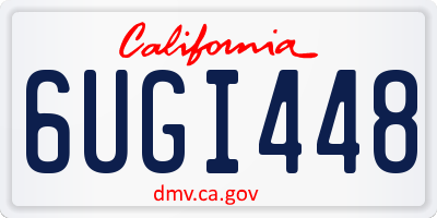 CA license plate 6UGI448