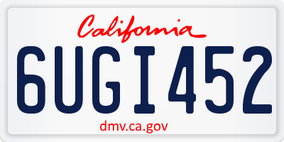 CA license plate 6UGI452