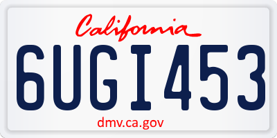CA license plate 6UGI453