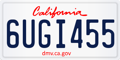 CA license plate 6UGI455