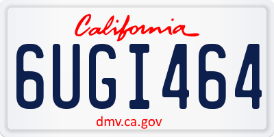 CA license plate 6UGI464