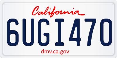 CA license plate 6UGI470