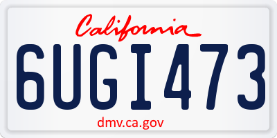 CA license plate 6UGI473