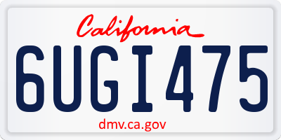 CA license plate 6UGI475
