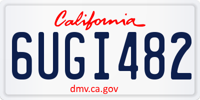 CA license plate 6UGI482
