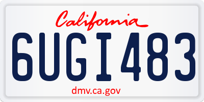 CA license plate 6UGI483