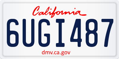 CA license plate 6UGI487