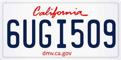 CA license plate 6UGI509