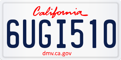 CA license plate 6UGI510