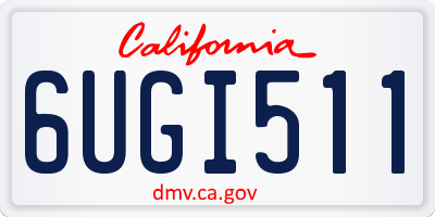 CA license plate 6UGI511