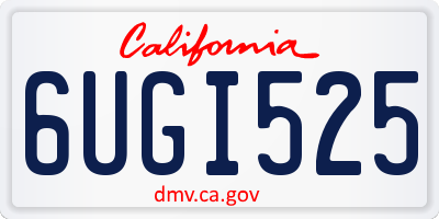 CA license plate 6UGI525
