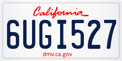CA license plate 6UGI527