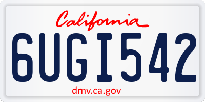 CA license plate 6UGI542