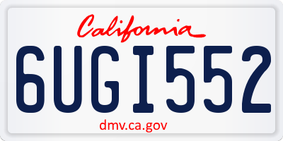 CA license plate 6UGI552