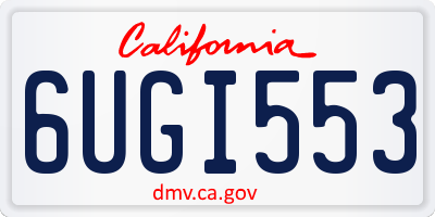 CA license plate 6UGI553