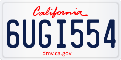 CA license plate 6UGI554