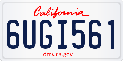 CA license plate 6UGI561