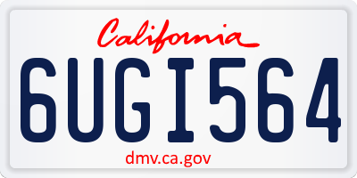 CA license plate 6UGI564