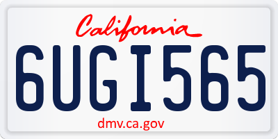 CA license plate 6UGI565