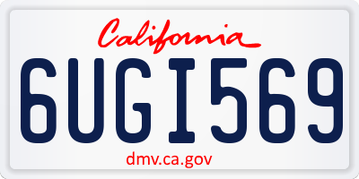 CA license plate 6UGI569