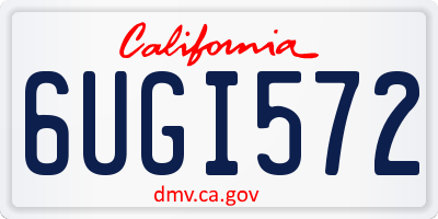 CA license plate 6UGI572