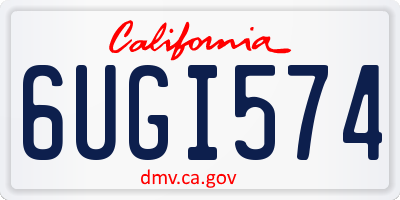 CA license plate 6UGI574