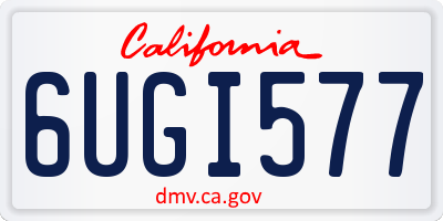 CA license plate 6UGI577