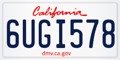 CA license plate 6UGI578