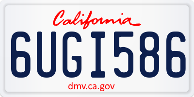 CA license plate 6UGI586