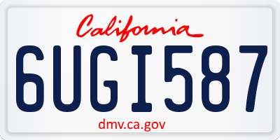CA license plate 6UGI587