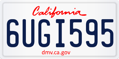 CA license plate 6UGI595