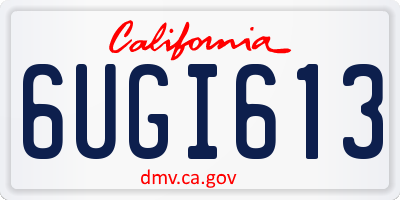 CA license plate 6UGI613