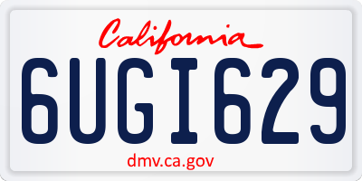 CA license plate 6UGI629