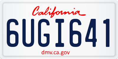 CA license plate 6UGI641