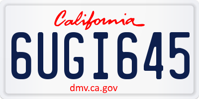 CA license plate 6UGI645