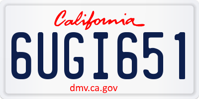 CA license plate 6UGI651