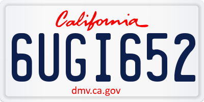 CA license plate 6UGI652