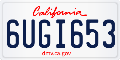CA license plate 6UGI653
