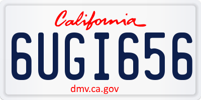 CA license plate 6UGI656