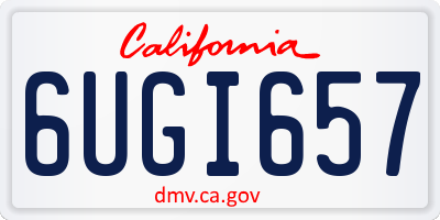 CA license plate 6UGI657