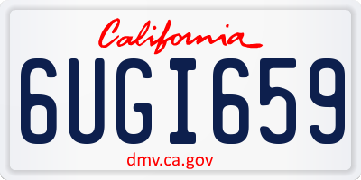 CA license plate 6UGI659