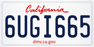 CA license plate 6UGI665