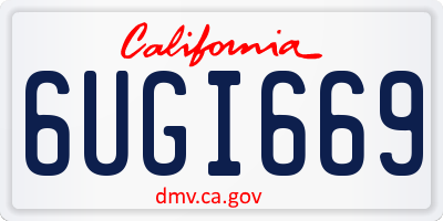 CA license plate 6UGI669