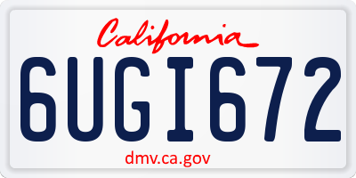 CA license plate 6UGI672